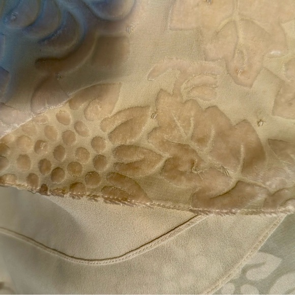 Badgley Mischka Cream Velvet/Silk Gown - Size 8 - Picture 16 of 16